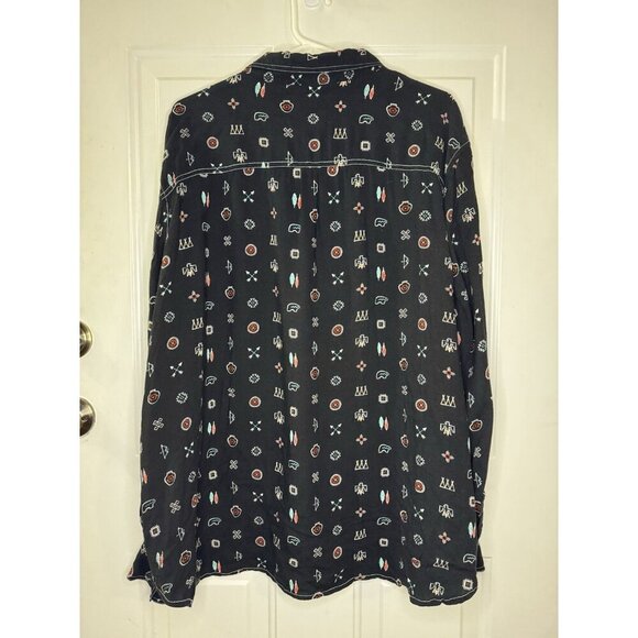 PANHANDLE Button Up Tunic Shirt Western Aztec Cowboy Rodeo Indian Soft Light 3X - Picture 2 of 8